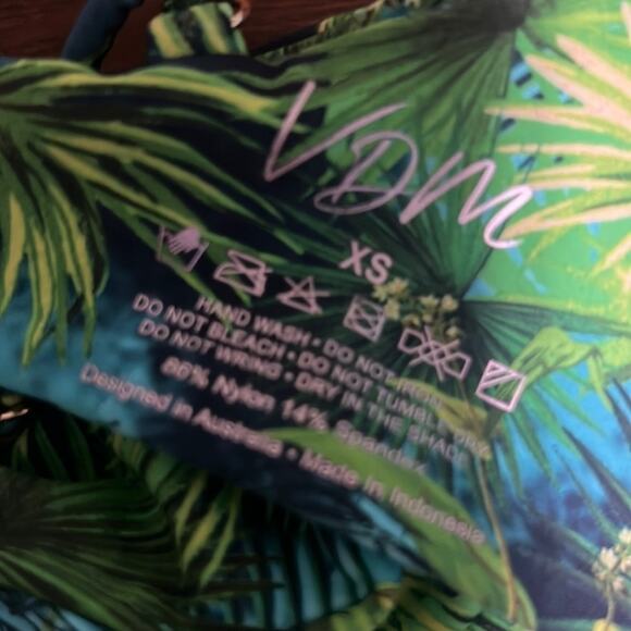 VDM Heidi tropical tree bikini top Sz XS - Picture 3 of 6